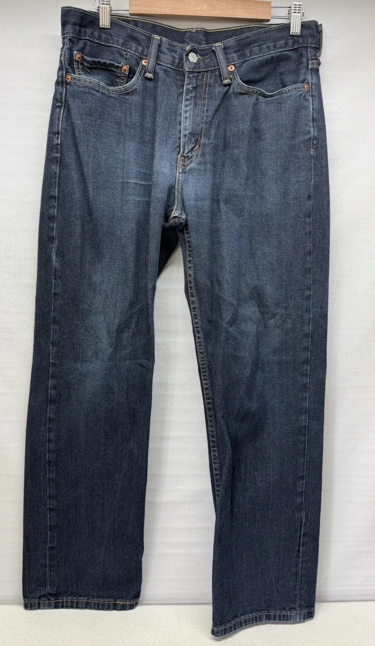 Levi's 514 Jeans Mens Reg Fit Straight Leg Cotton Blend Denim 34x30